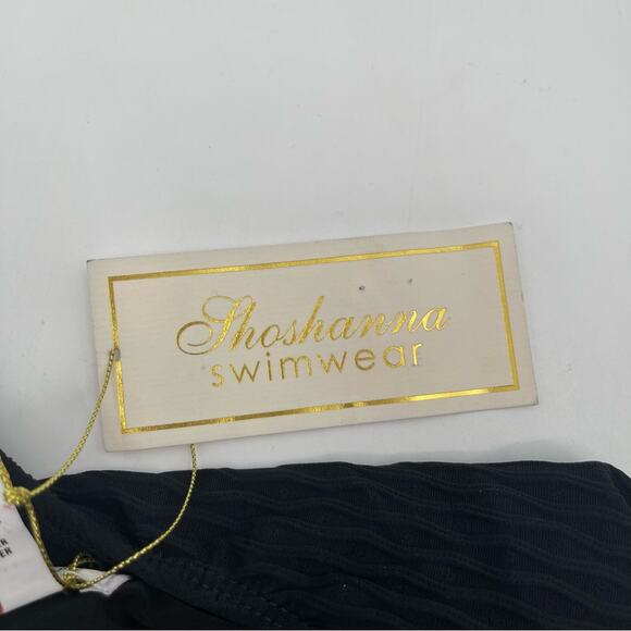 SHOSHANNA Swimsuit One Piece One Shoulder Black Tide Jacquard Textured NWT SZ 6 - Picture 8 of 14